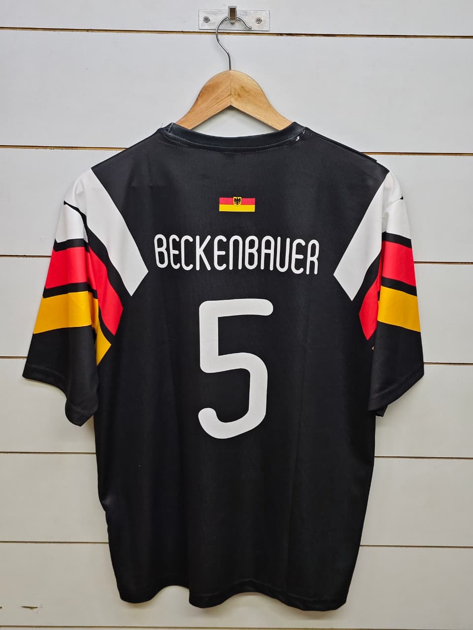 GERMANY RETRO BLACK BECKENBAUER 5 SLEEVE (EMBROIDERY LOGOS)