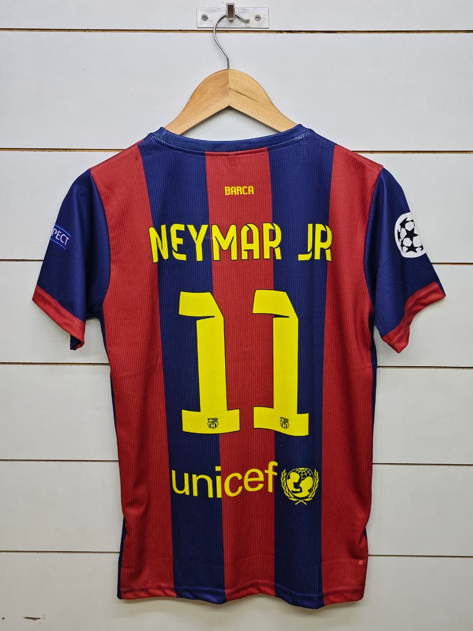 BARCELONA RETRO 2014-15 HOME NEYMAR JR (EMBROIDERY LOGOS)