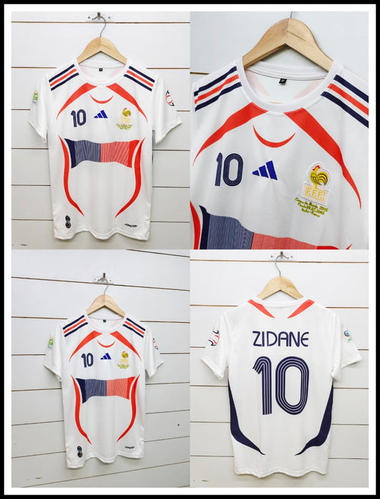 FRANCE RETRO 2006 AWAY ZIDANE (EMBROIDERY LOGOS)