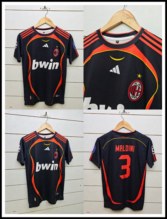 AC MILAN RETRO 2006-07 THIRD MALDINI (EMBROIDERY LOGOS)