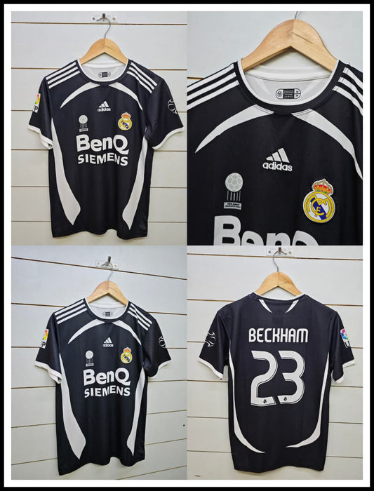 REAL MADRID RETRO 2006-07 AWAY BECKHAM (EMBROIDERY LOGOS)