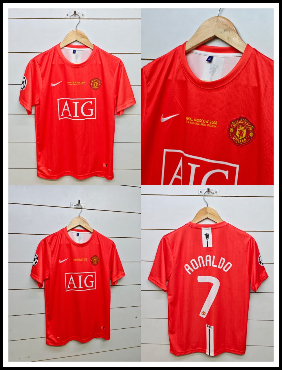 MANCHESTER UNITED RETRO 2007-08 HOME RONALDO (EMBROIDERY LOGOS)