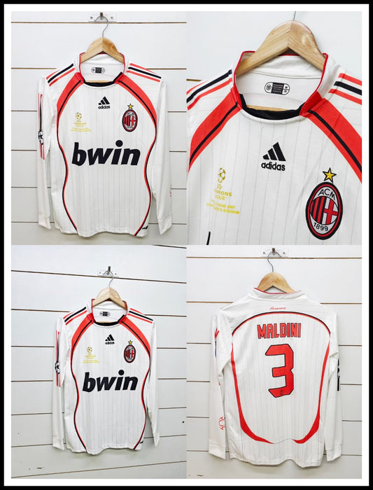 AC MILAN RETRO 2006-07 AWAY MALDINI FULL SLEEVE (EMBROIDERY LOGOS)