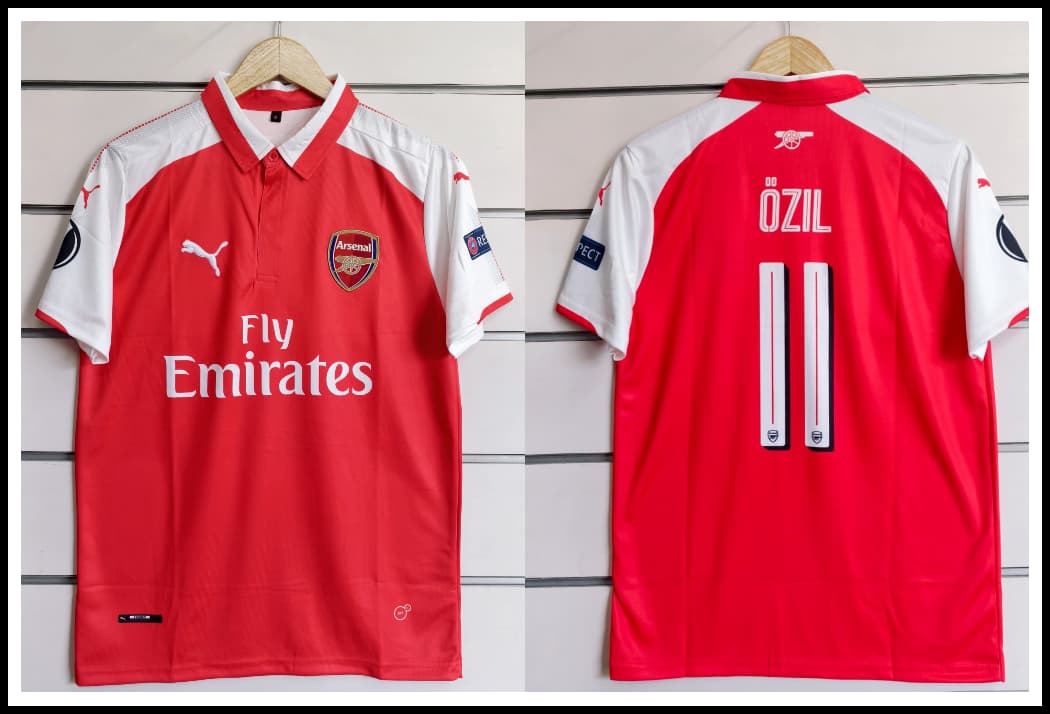 ARSENAL RETRO 2017-18 HOME OZIL with COLLAR (EMBROIDERY LOGOS)
