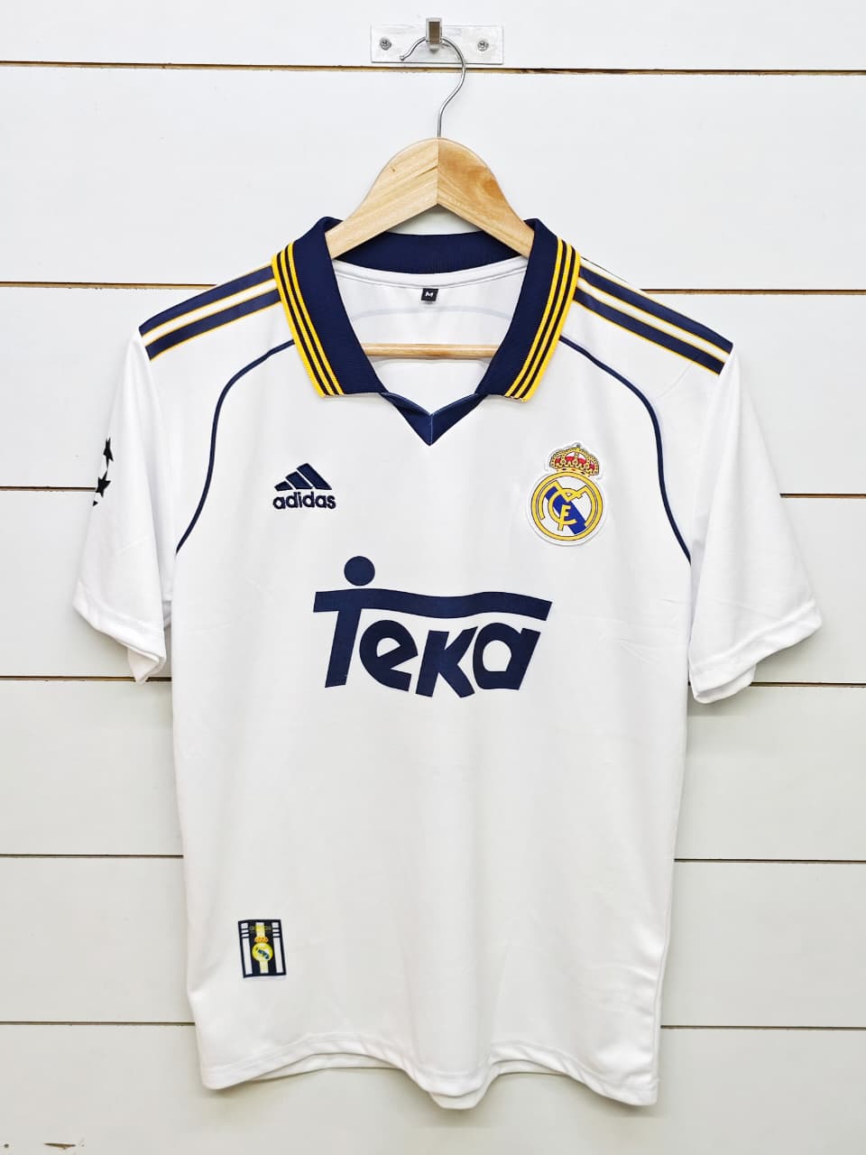 REAL MADRID RETRO 1998-99 HOME R.CARLOS with COLLAR (EMBROIDERY LOGOS)