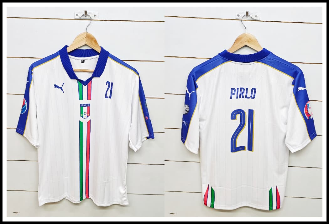 ITALY RETRO 2016 AWAY PIRLO with COLLAR 5 SLEEVE