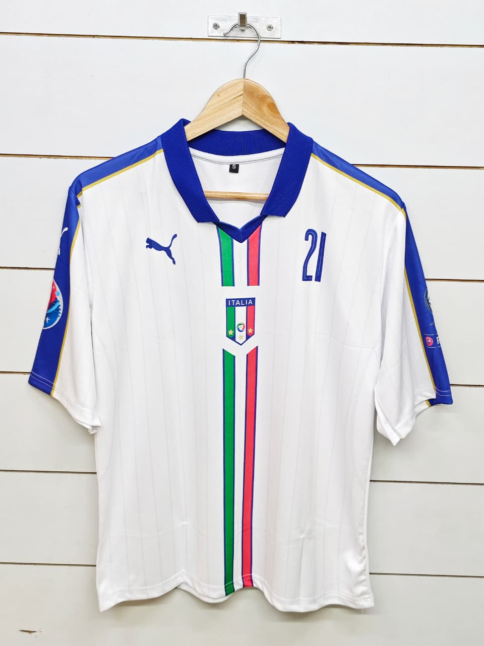 ITALY RETRO 2016 AWAY PIRLO with COLLAR 5 SLEEVE