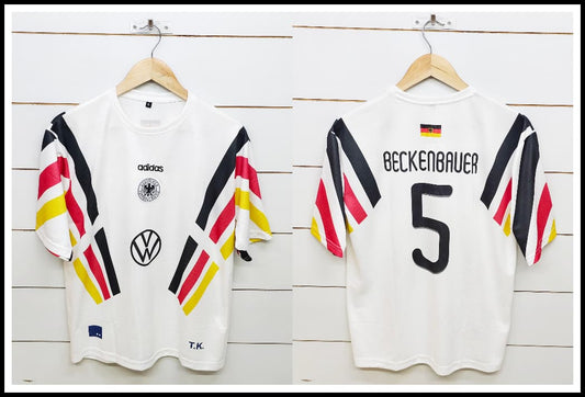 GERMANY RETRO WHITE BECKENBAUER 5 SLEEVE (EMBROIDERY LOGOS)