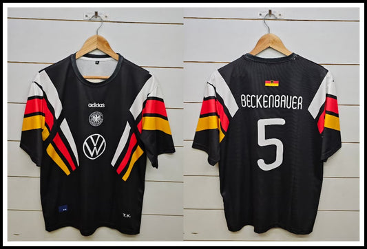 GERMANY RETRO BLACK BECKENBAUER 5 SLEEVE (EMBROIDERY LOGOS)