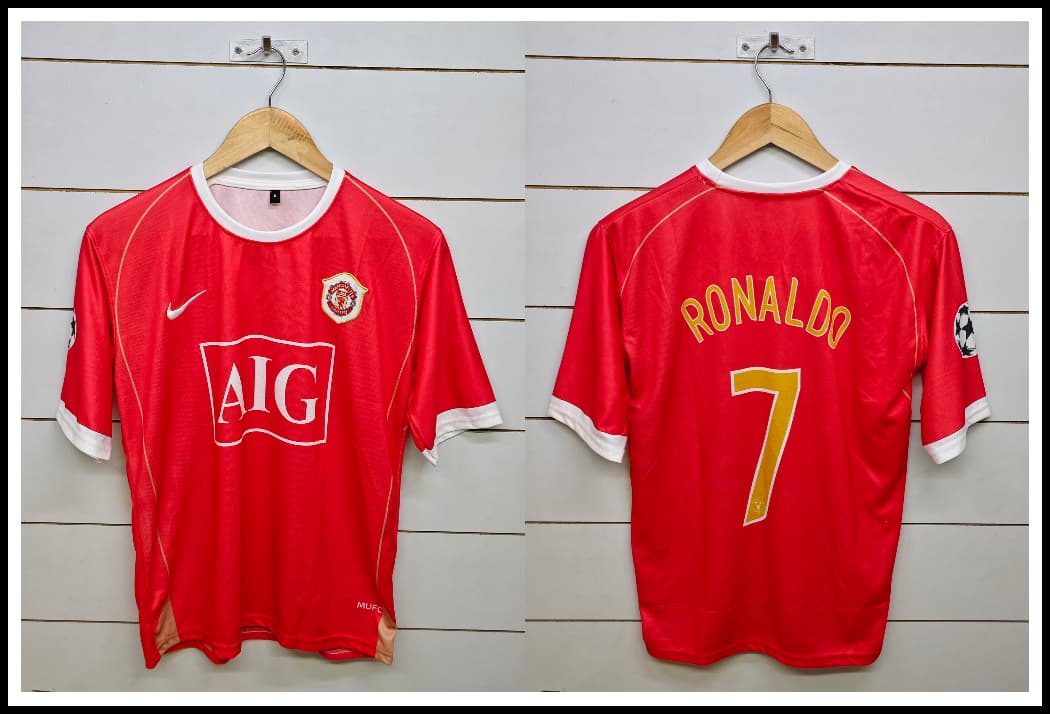 MANCHESTER UNITED RETRO 2006-07 HOME RONALDO 5 SLEEVE (EMBROIDERY LOGOS)