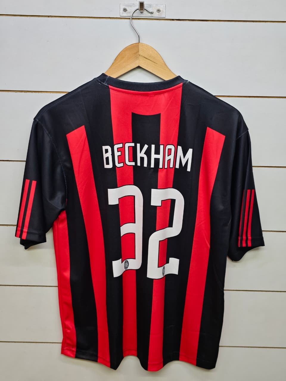 AC MILAN RETRO 2008-09 HOME BECKHAM 5 SLEEVE (EMBROIDERY LOGOS)