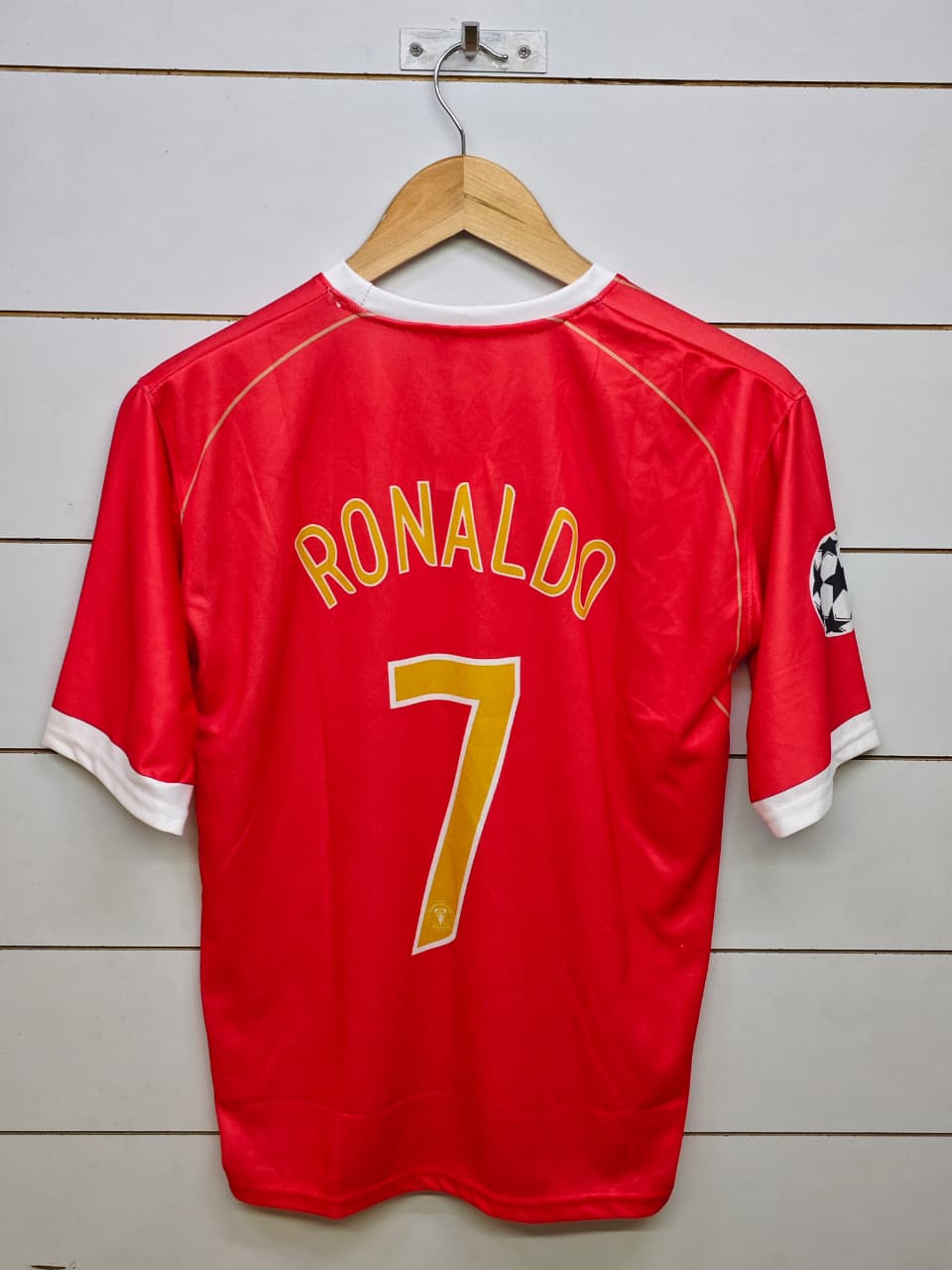MANCHESTER UNITED RETRO 2006-07 HOME RONALDO 5 SLEEVE (EMBROIDERY LOGOS)