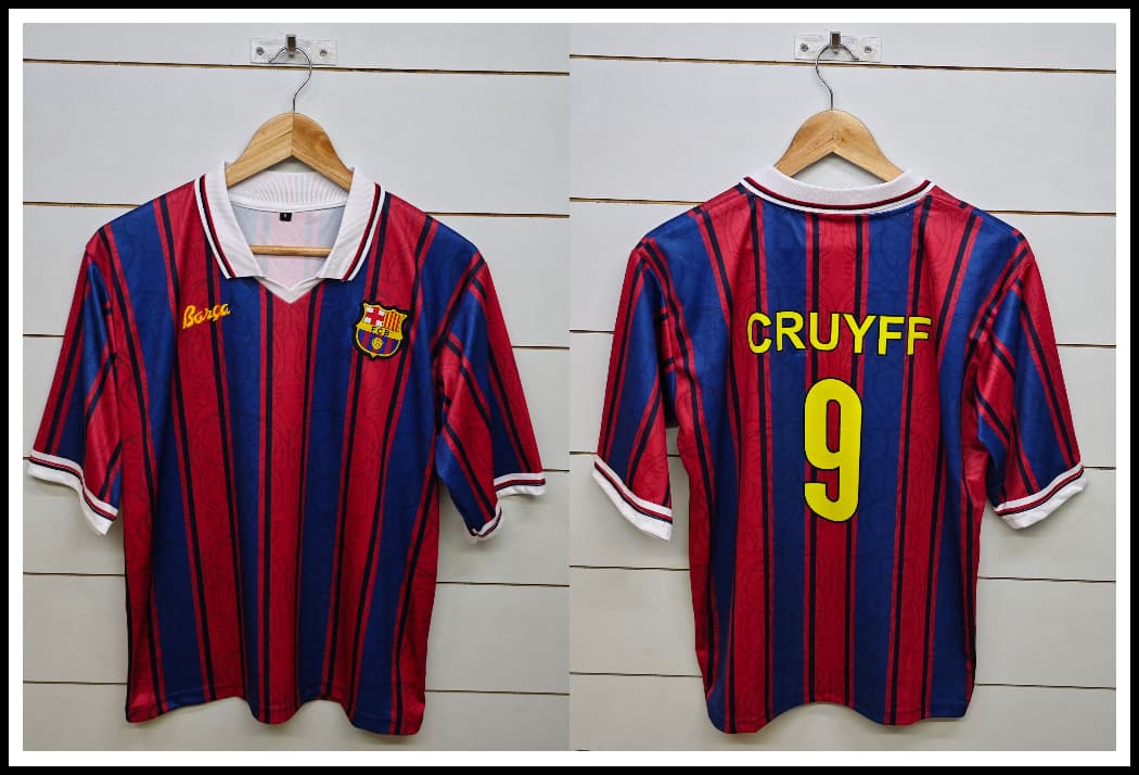 BARCELONA 125TH ANNIVERSARY CRUYFF with COLLAR 5 SLEEVE (EMBROIDERY LOGOS)