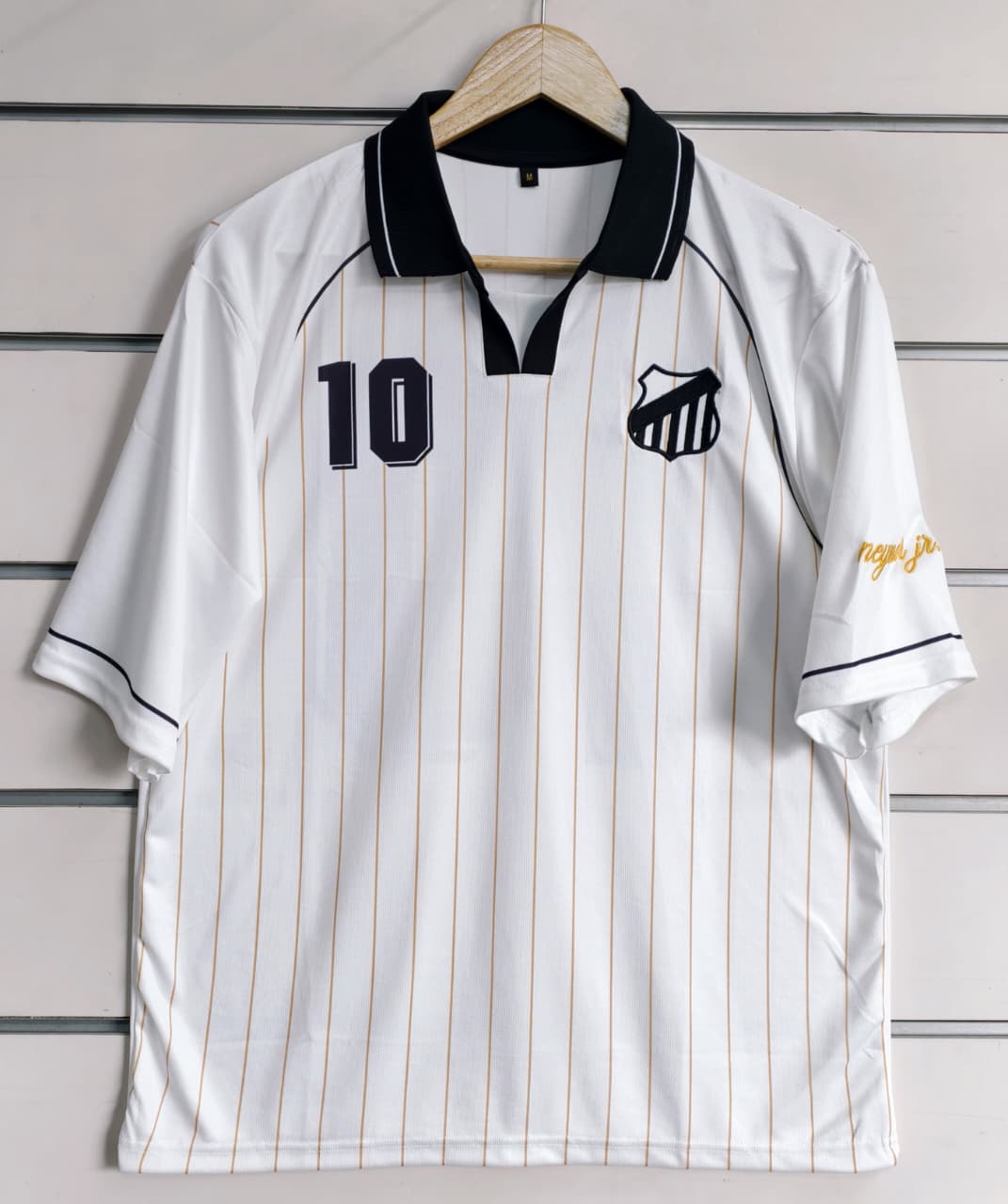 SANTOS WHITE with COLLAR 5 SLEEVE (EMBROIDERY LOGOS)